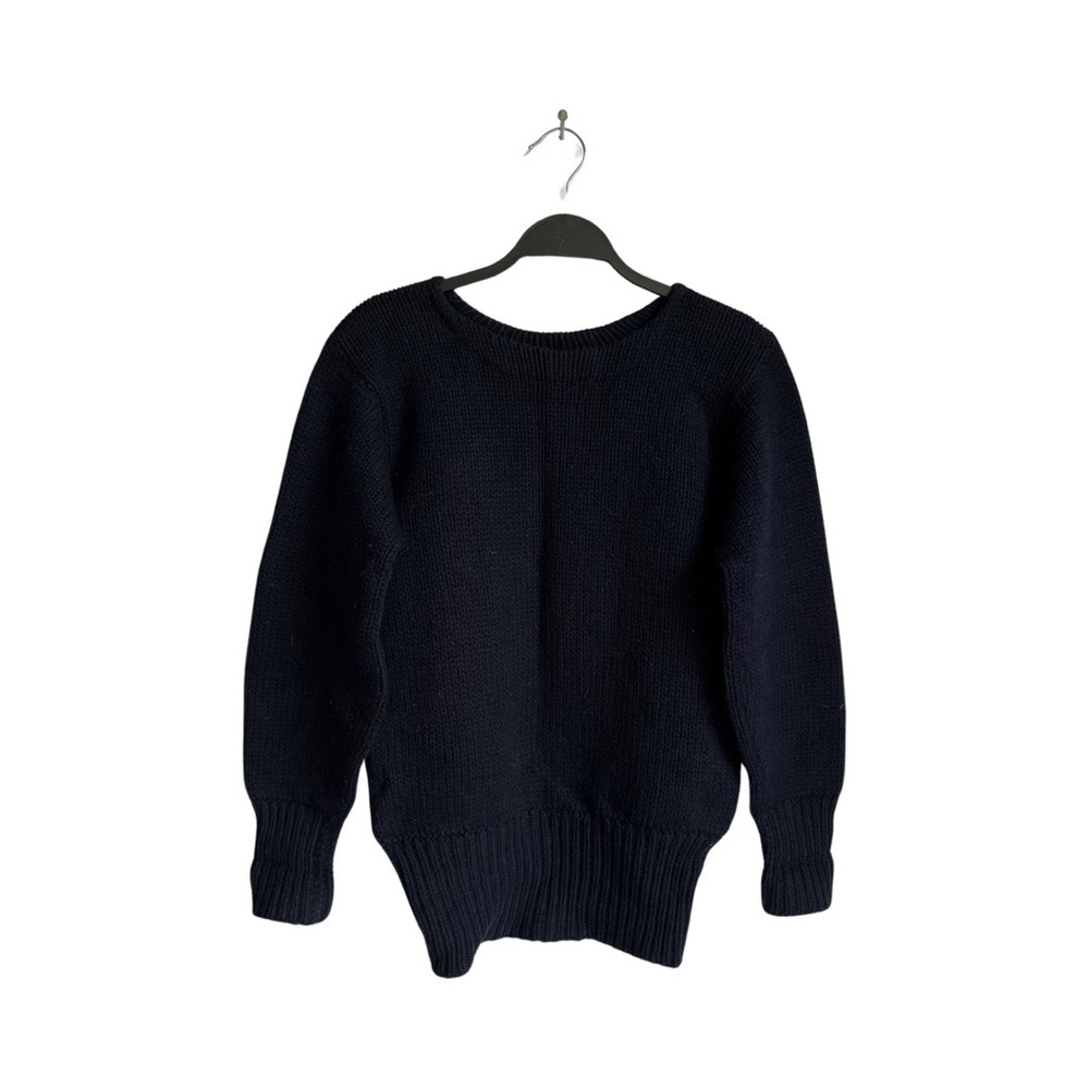 Vintage 1950s Lanza blue heavy knit wool sweater size small